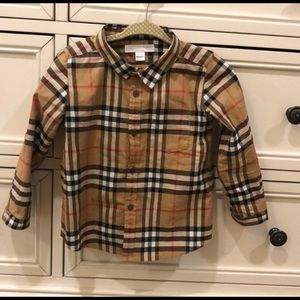 Burberry Kids Tan Checkered Shirt